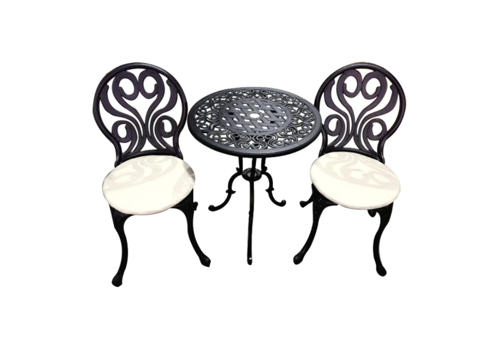 SH&G Penrhyn Cast Aluminium Bistro Set - Black