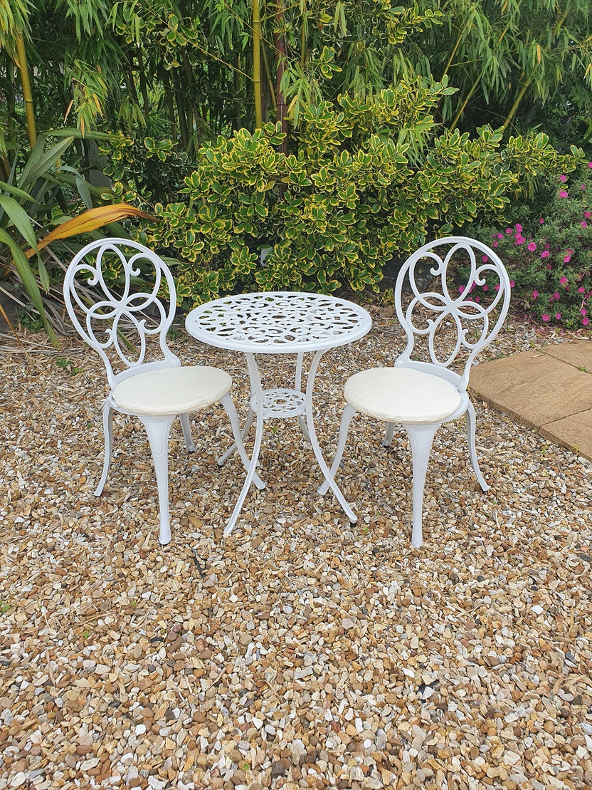 SH&G Rayleigh Cast Aluminium Bistro Set - White