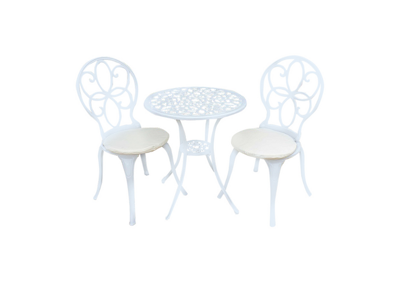 SH&G Rayleigh Cast Aluminium Bistro Set - White