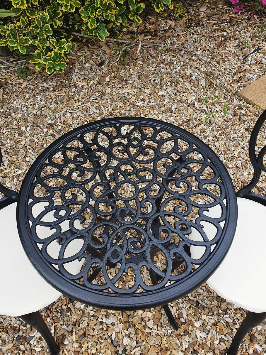 SH&G Rayleigh Cast Aluminium Bistro Set - Black