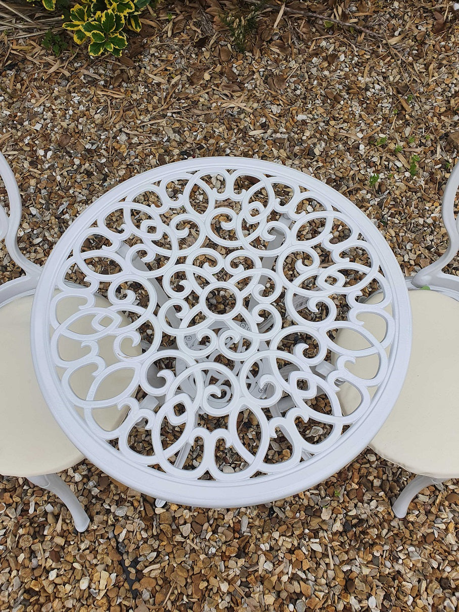 SH&G Rayleigh Cast Aluminium Bistro Set - White
