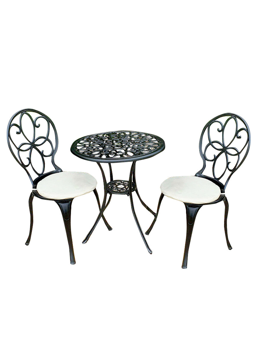 SH&G Rayleigh Cast Aluminium Bistro Set - Black