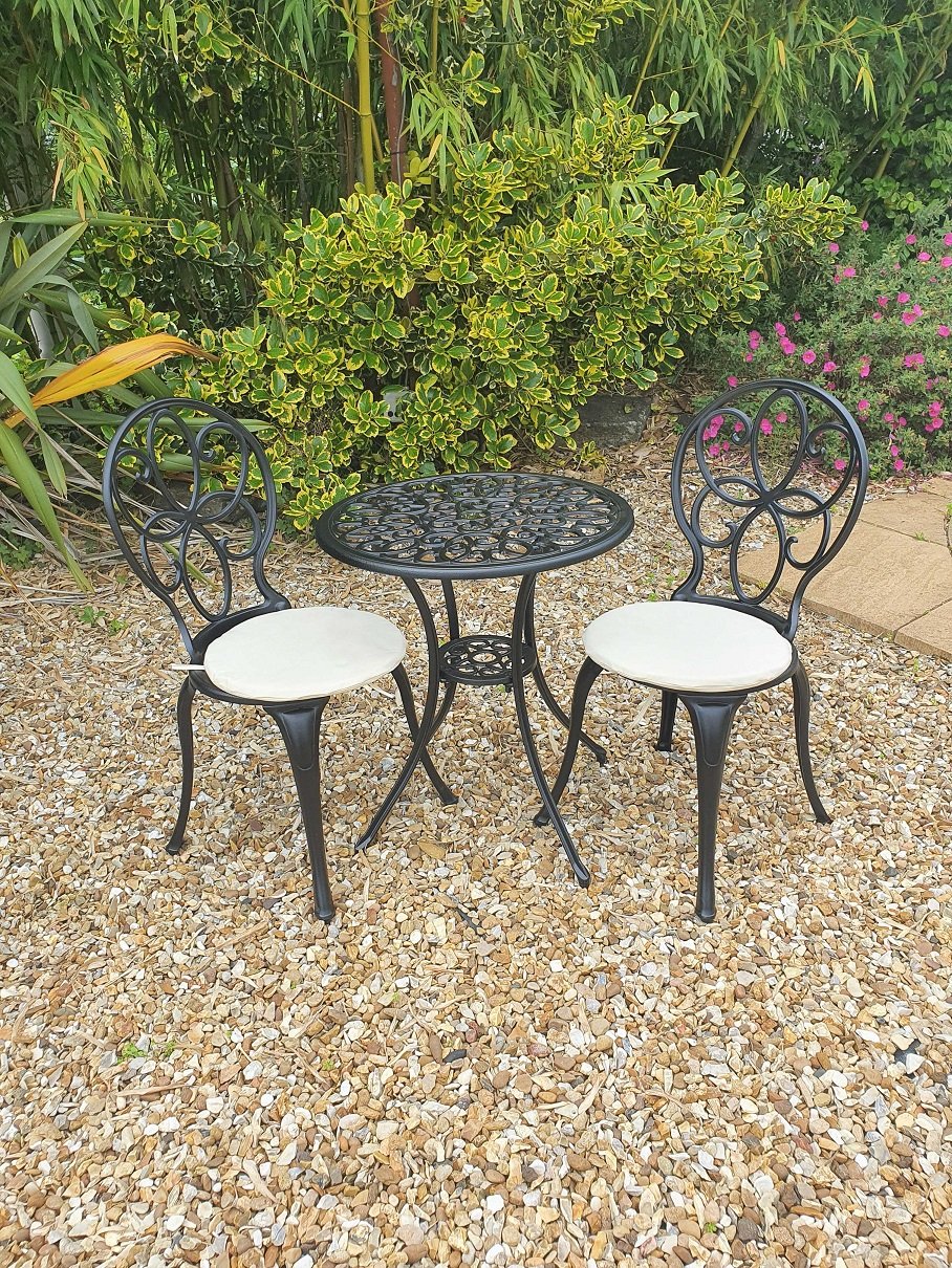 SH&G Rayleigh Cast Aluminium Bistro Set - Black