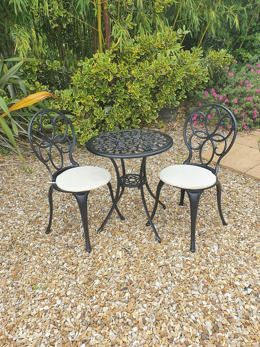 SH&G Rayleigh Cast Aluminium Bistro Set - Black
