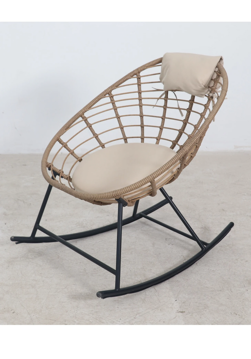 SH&G Tatton Steel Brown Rattan Rocking Chair