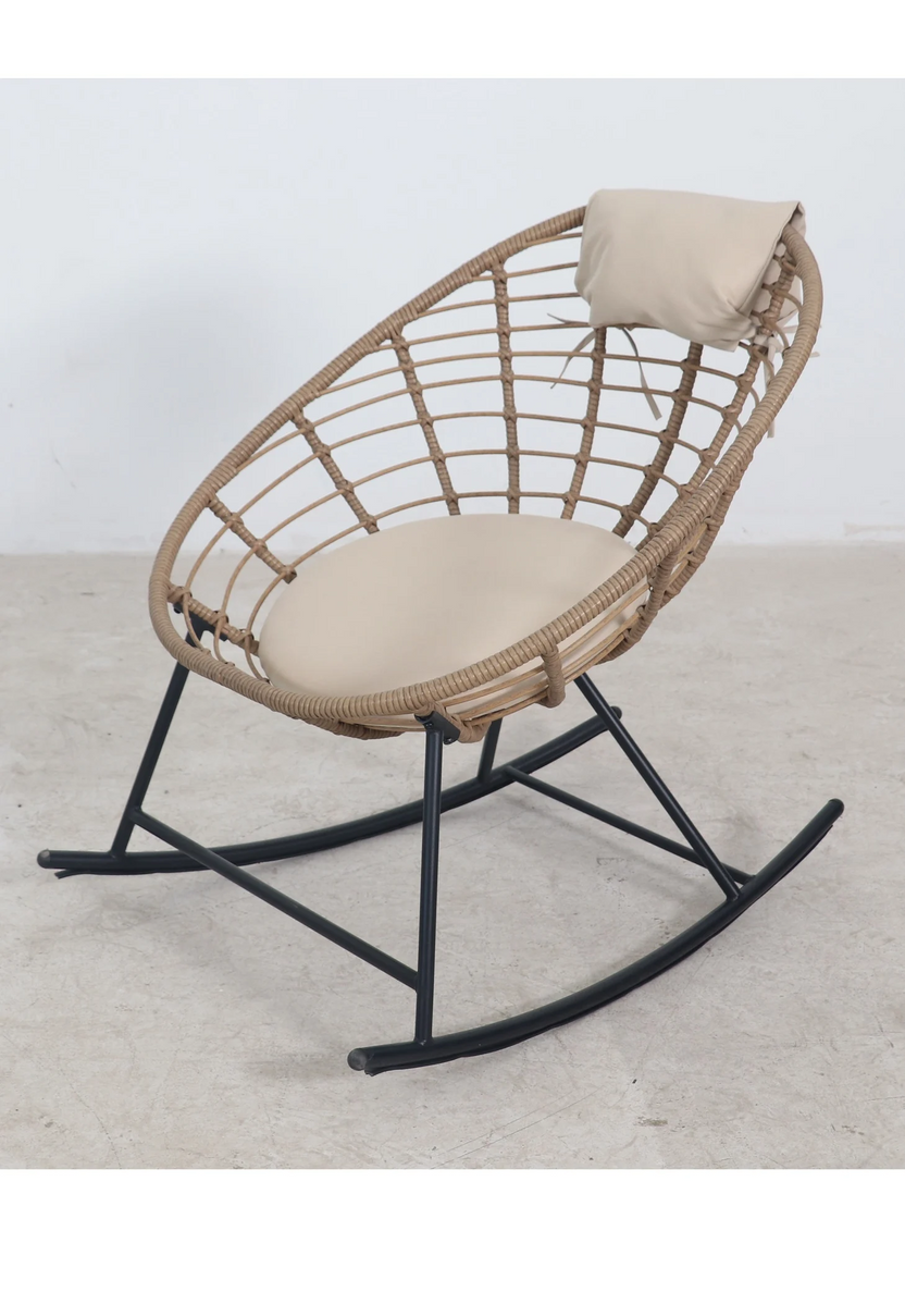SH&G Tatton Steel Brown Rattan Rocking Chair