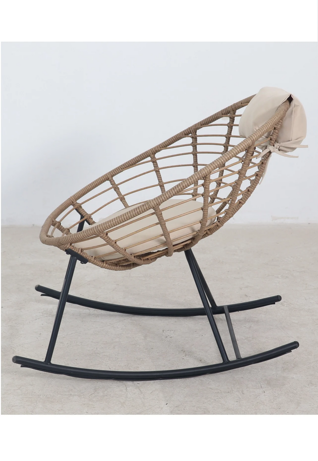 SH&G Tatton Steel Brown Rattan Rocking Chair