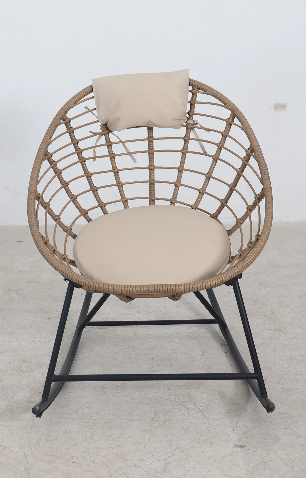 SH&G Tatton Steel Brown Rattan Rocking Chair