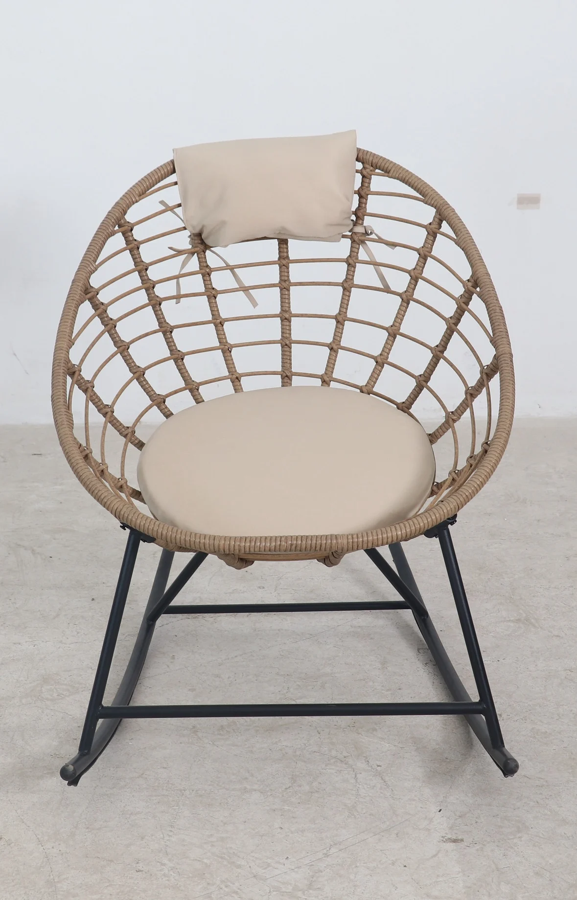 SH&G Tatton Steel Brown Rattan Rocking Chair