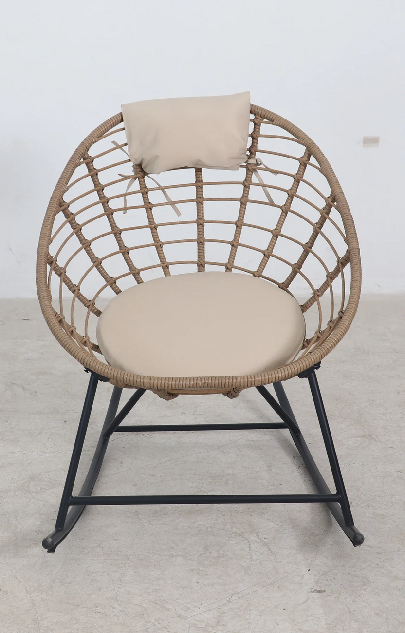 SH&G Tatton Steel Brown Rattan Rocking Chair