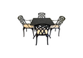 SH&G Cast Aluminium 4 seat Square dining Set - Black