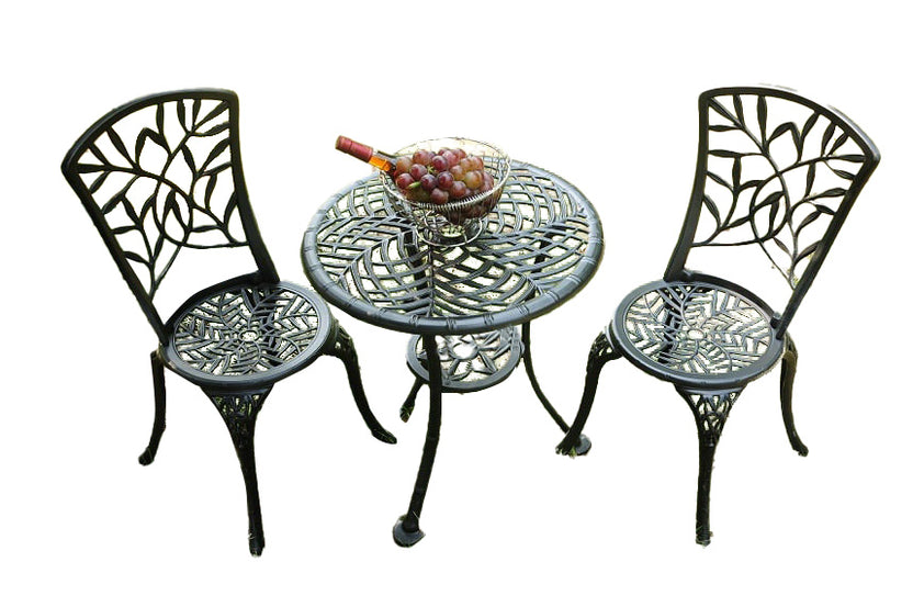SH&G Hembury Cast Aluminium Bistro Set - Black