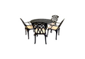 SH&G Cast Aluminium 4 seat 120cm Round dining Set - Black