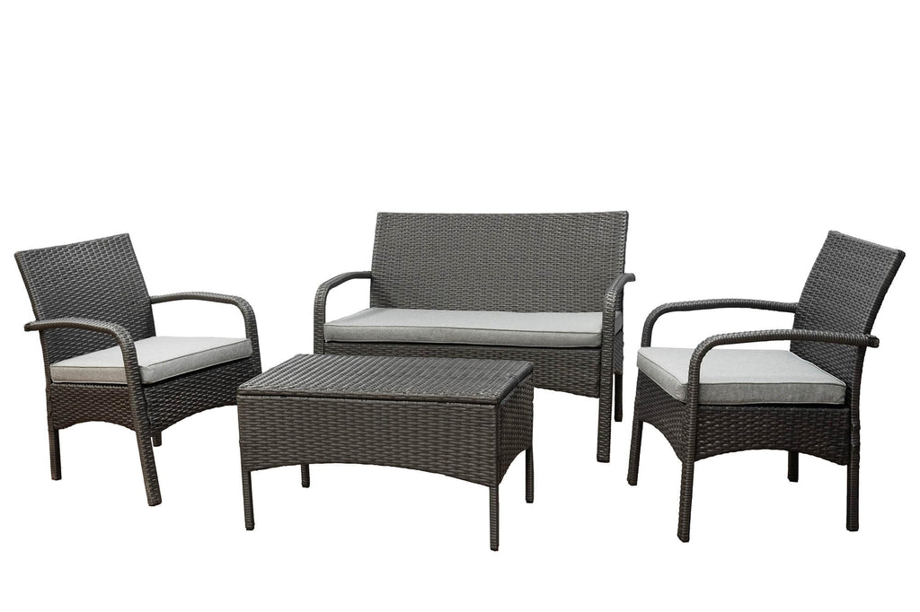 Alnwick Steel Grey Rattan 4pc Sofa Set