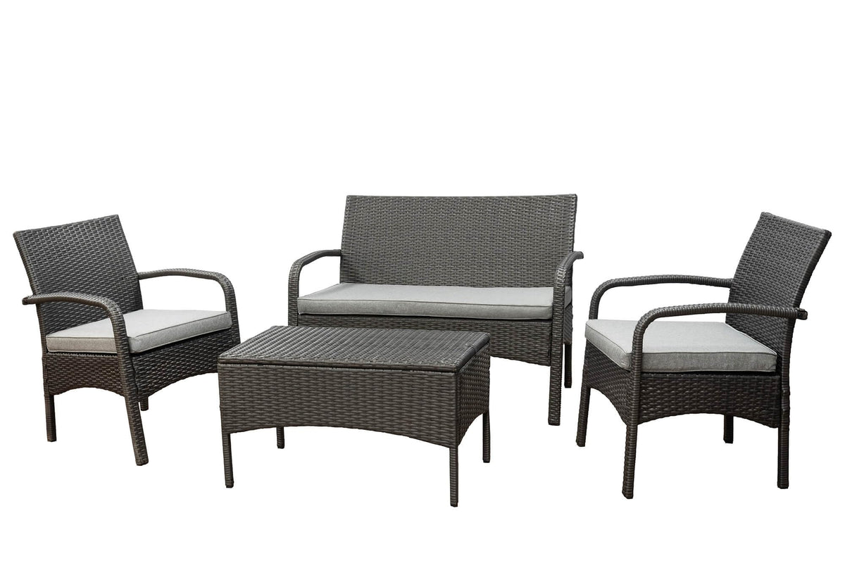 Alnwick Steel Grey Rattan 4pc Sofa Set