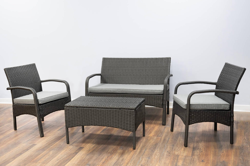 Alnwick Steel Grey Rattan 4pc Sofa Set