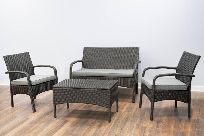 Alnwick Steel Grey Rattan 4pc Sofa Set