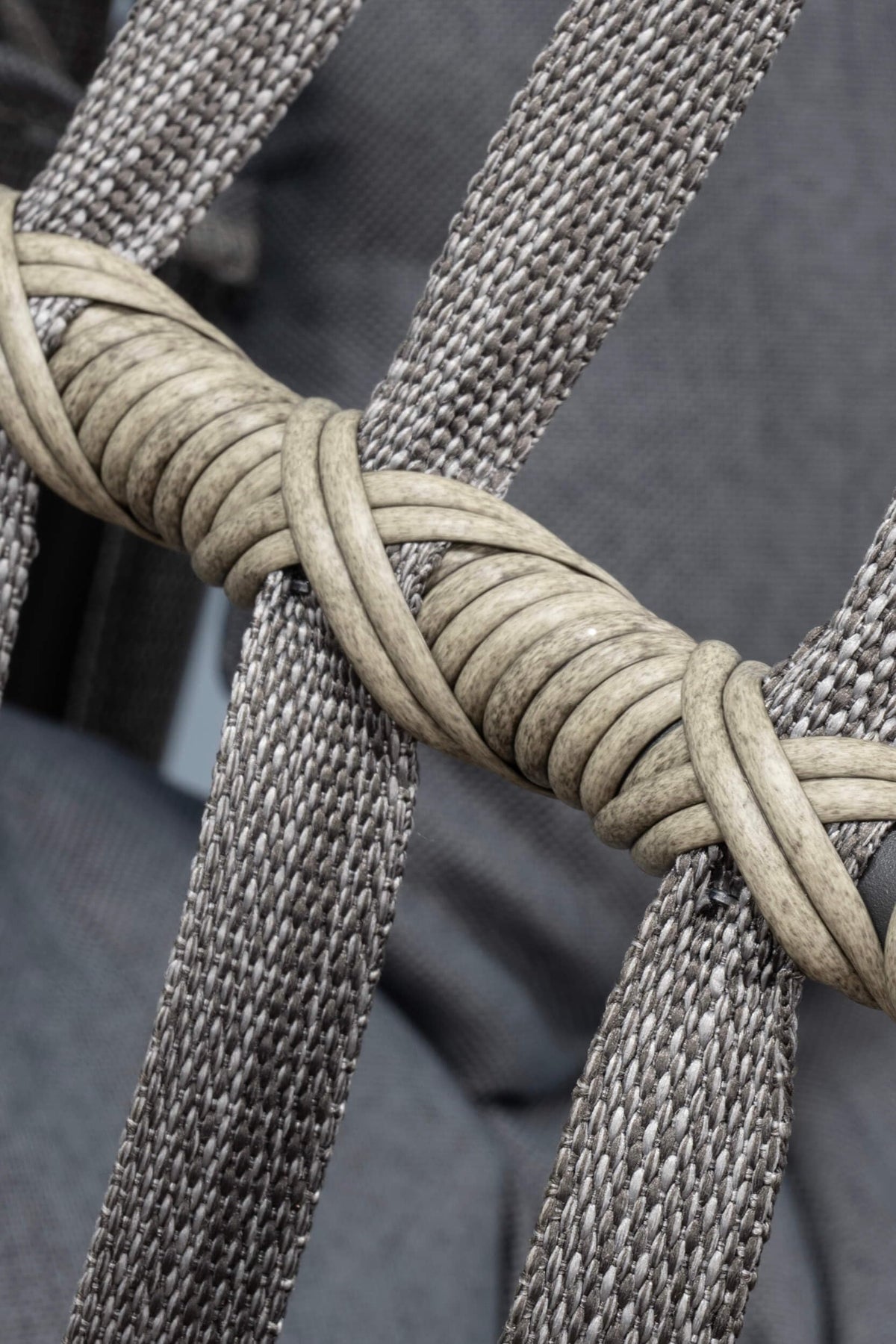 Signature Folding Hanging Chair with Grey Cushion