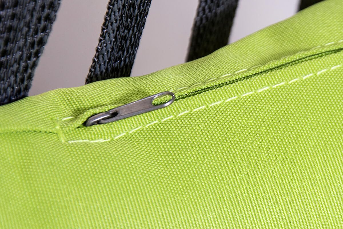 SH&G Folding Rattan Hanging Egg Chair with Lime Cushion
