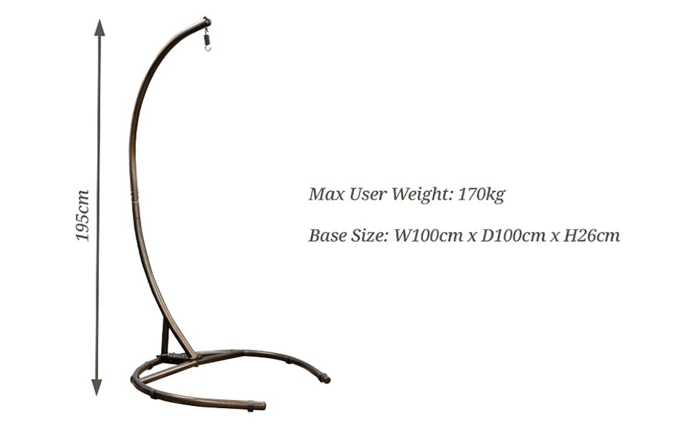 SH&G Bronze Steel Hammock Chair Stand | Hanging Egg Chair Stand