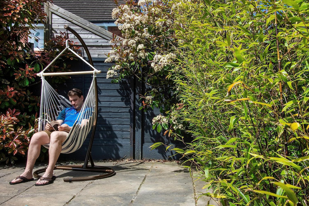 SH&G Bronze Steel Hammock Chair Stand | Hanging Egg Chair Stand