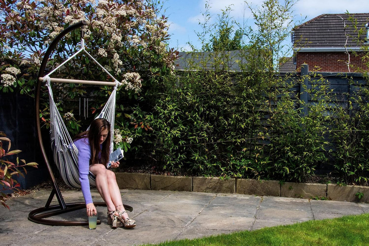 SH&G Bronze Steel Hammock Chair Stand | Hanging Egg Chair Stand
