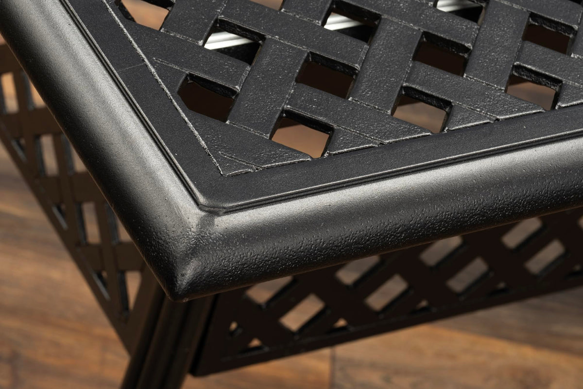 SH&G Cast Aluminium 6 seat 160cm Rectangular Extendable dining Set - Black