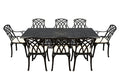 SH&G Cast Aluminium 8 seat 160cm Rectangular Extendable dining Set - Black