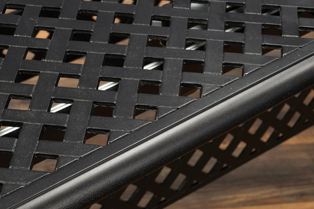 SH&G Cast Aluminium 8 seat 160cm Rectangular Extendable dining Set - Black