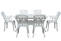 SH&G Cast Aluminium 6 seat 160cm Rectangular Extendable dining Set - White