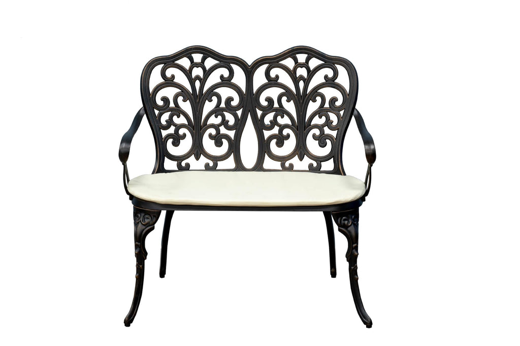 SH&G Cast Aluminium Love Seat Bench - Antique Bronze