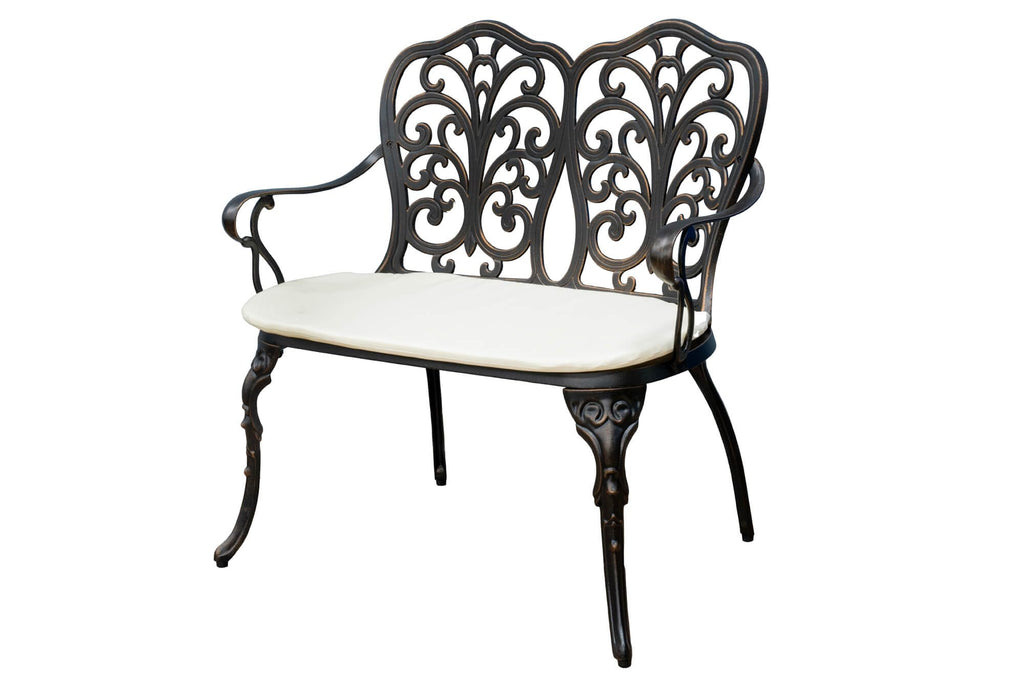 SH&G Cast Aluminium Love Seat Bench - Antique Bronze