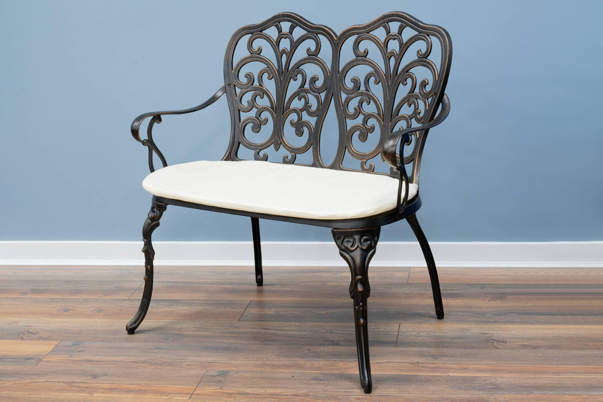 SH&G Cast Aluminium Love Seat Bench - Antique Bronze