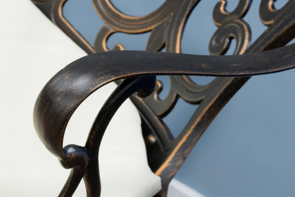 SH&G Cast Aluminium Love Seat Bench - Antique Bronze