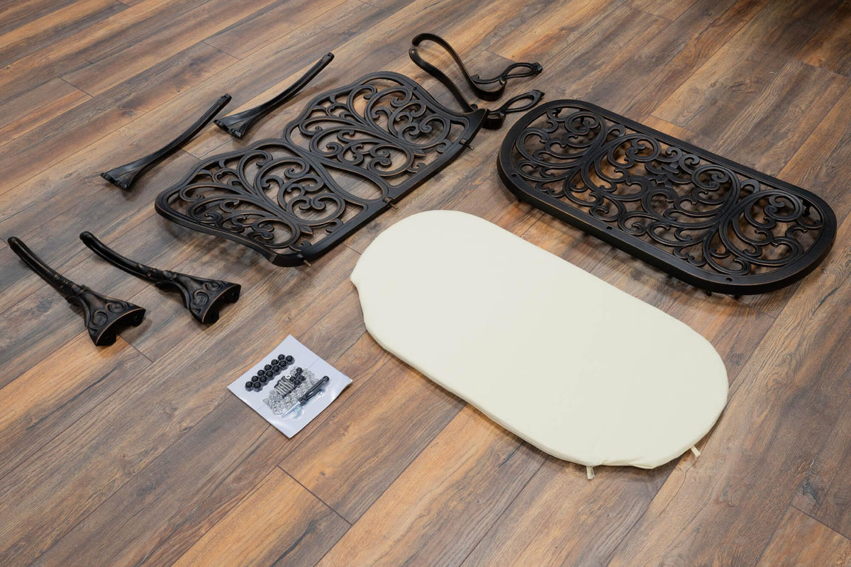 SH&G Cast Aluminium Love Seat Bench - Antique Bronze