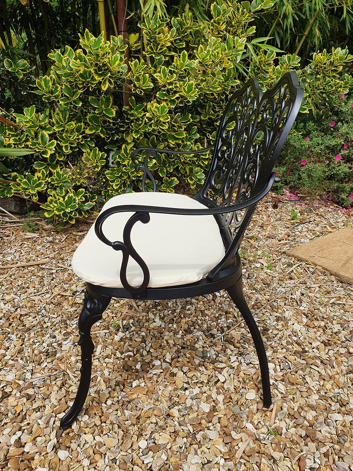 SH&G Cast Aluminium Love Seat Bench - Black