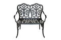 SH&G Cast Aluminium Love Seat Bench - Black