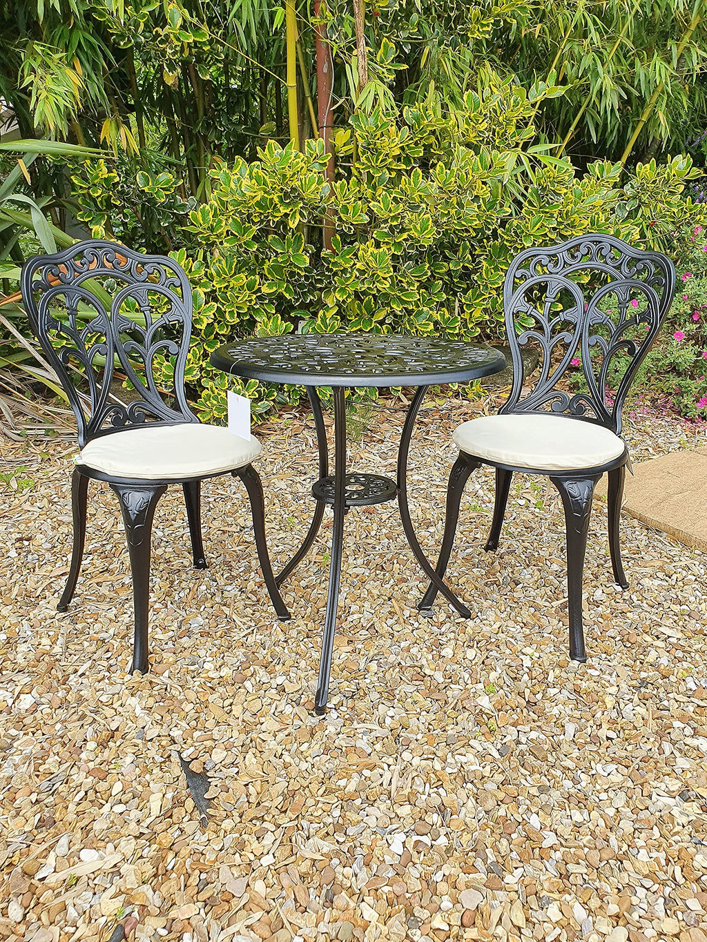 SH&G Scotney Cast Aluminium Bistro Set - Black