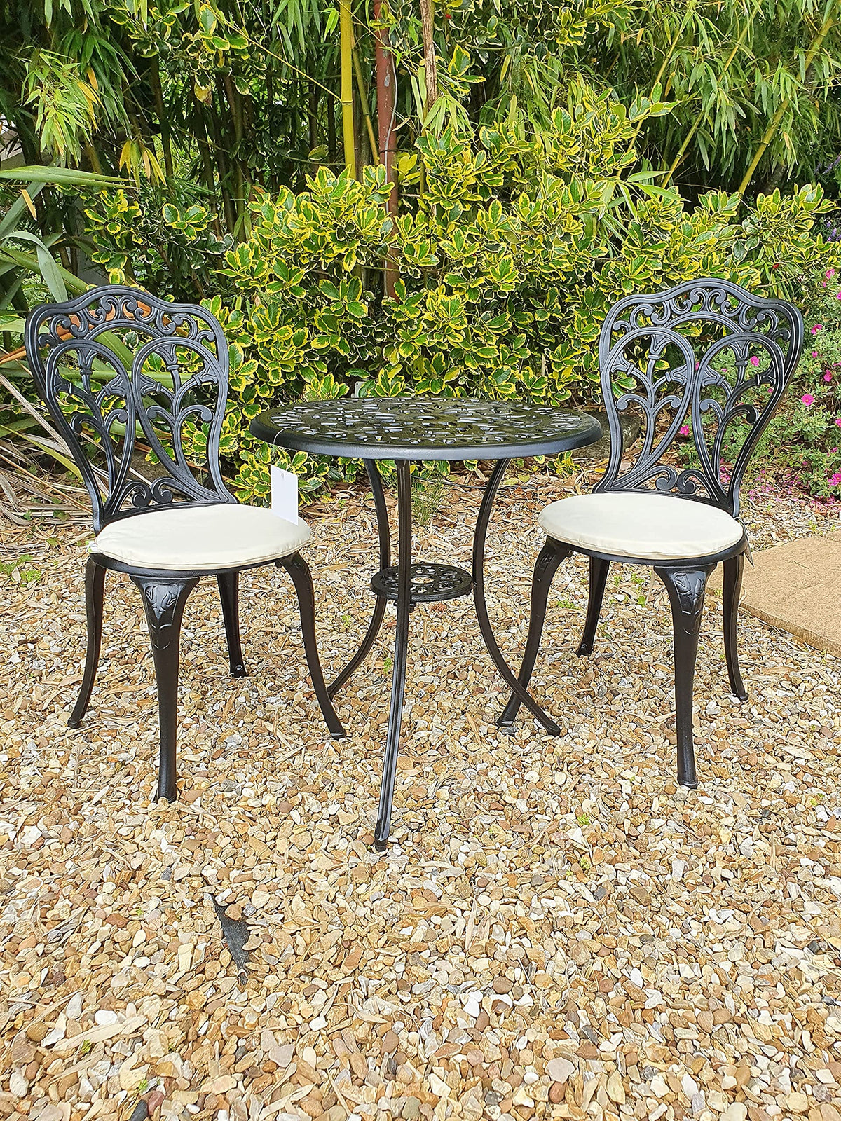 SH&G Scotney Cast Aluminium Bistro Set - Black