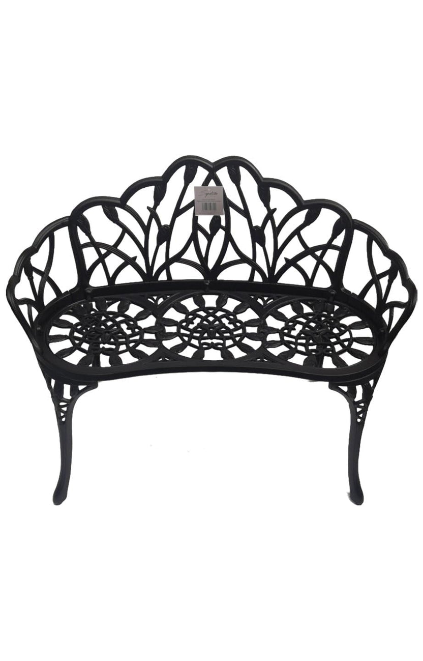 SH&G Hembury Cast Aluminium 2 Seater Bench - Black