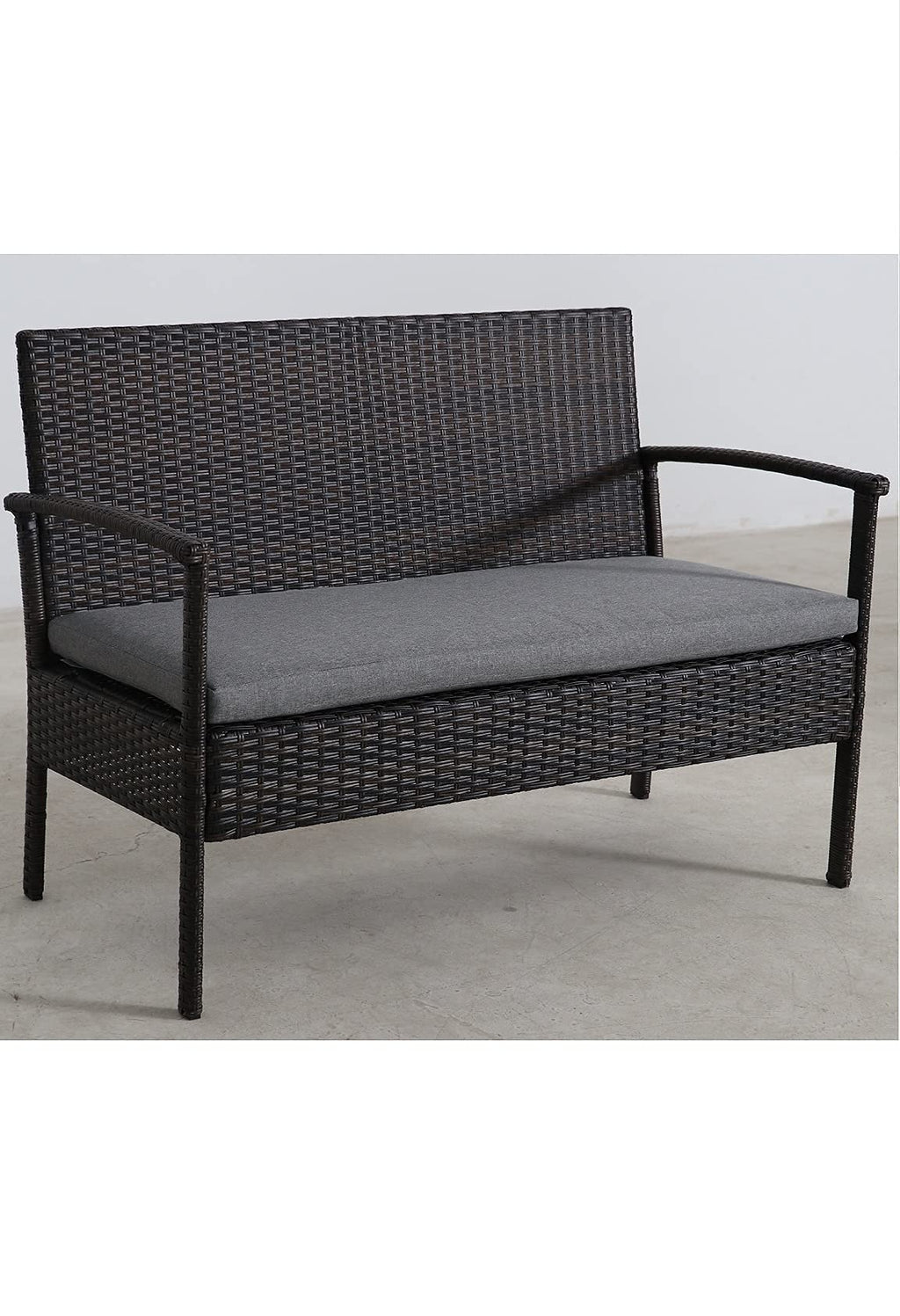 SH&G Heaton Steel Rattan 4pc Sofa Set - Brown