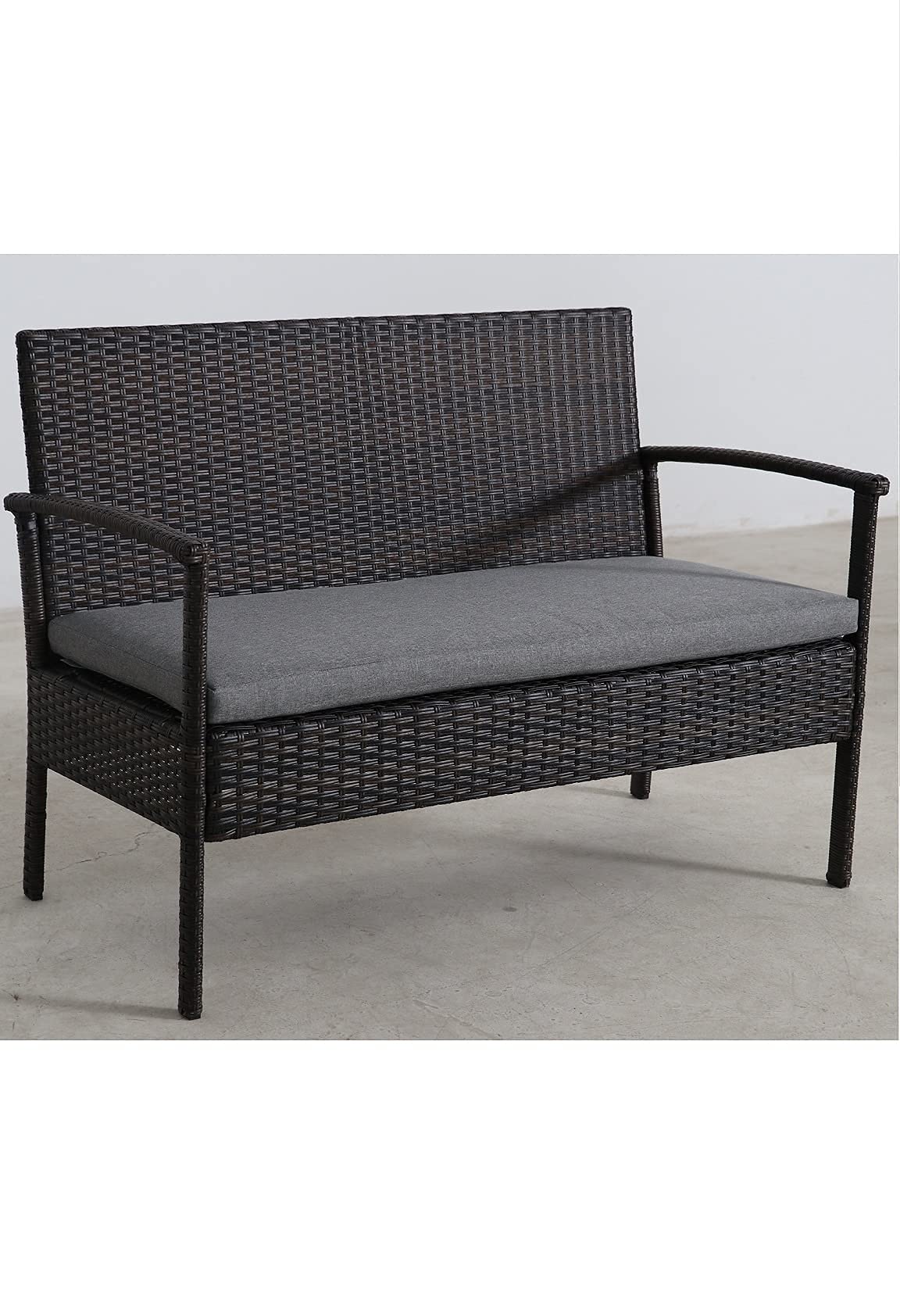 SH&G Heaton Steel Rattan 4pc Sofa Set - Brown