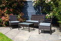 SH&G Heaton Steel Rattan 4pc Sofa Set - Brown
