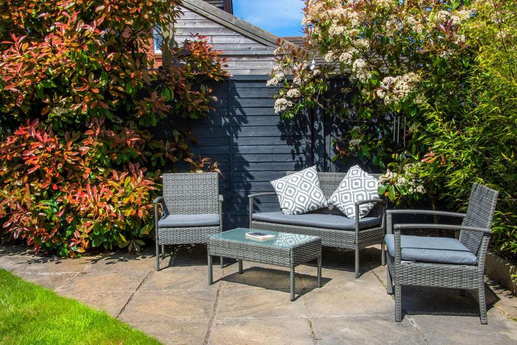 SH&G Heaton Steel Rattan 4pc Sofa Set - Grey