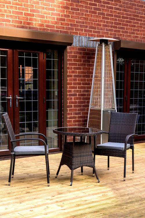 Heaton 2 Seater Bistro Set with 70cm Table - Brown