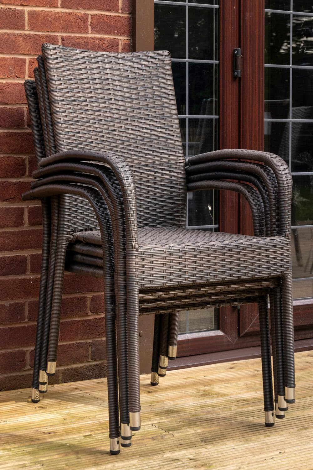 Heaton 2 Seater Bistro Set with 70cm Table - Brown