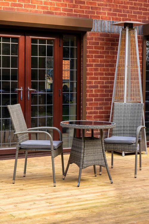 Heaton 2 Seater Bistro Set with 70cm Table - Grey