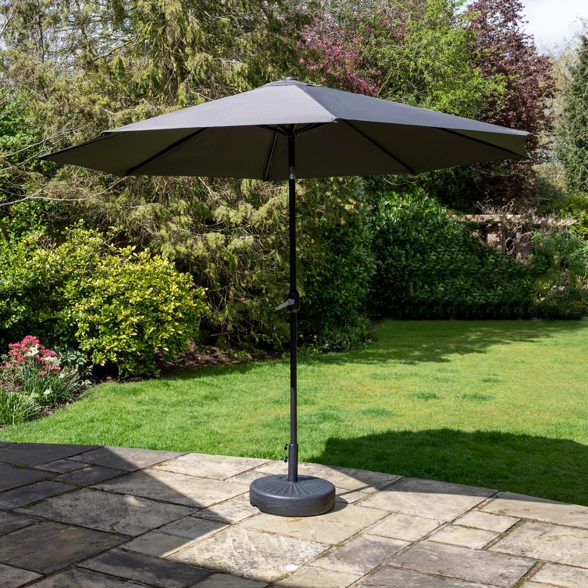 SH&G 2.5m Steel Crank and Tilt Parasol - Dark Grey
