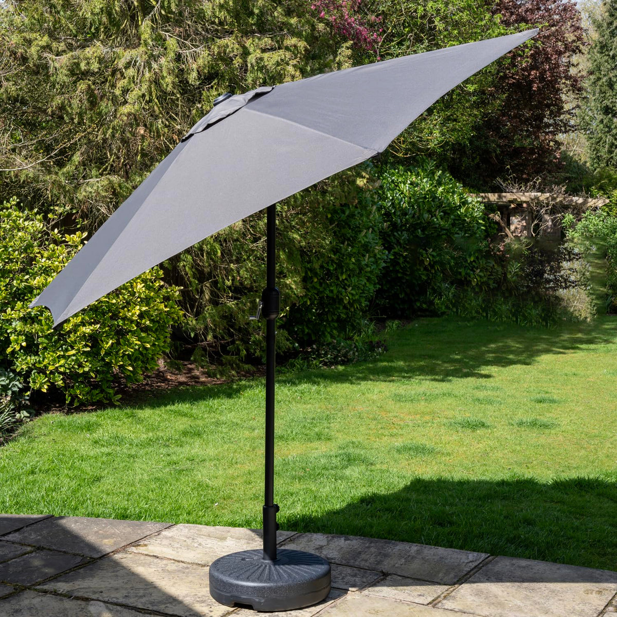 SH&G 3m Steel Crank and Tilt Parasol - Dark Grey