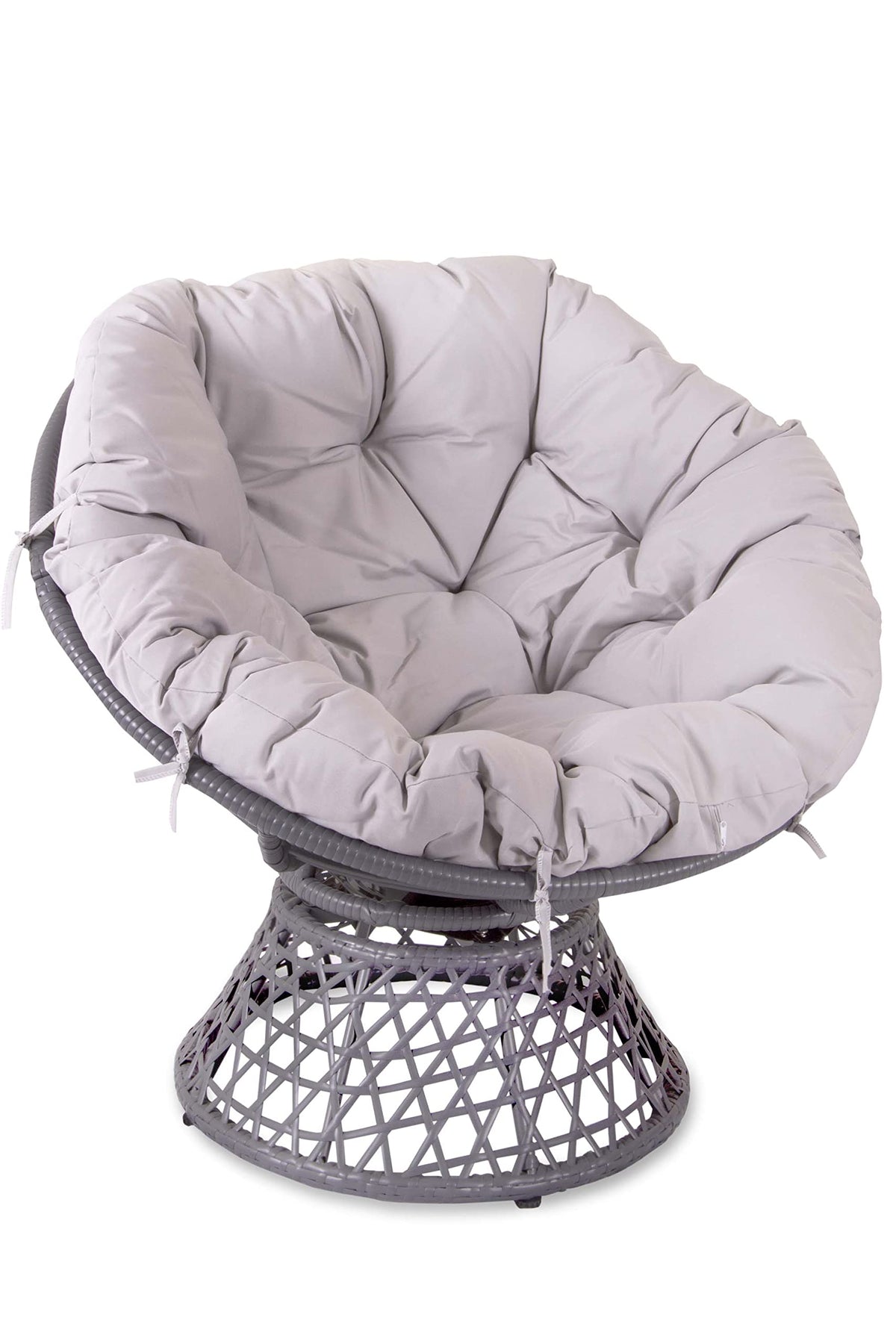 SH&G Rattan Nest Swivel Chair With Cushion, Garden Pod Chair